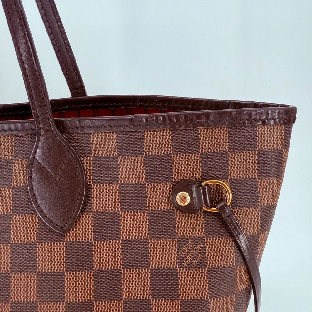 Louis Vuitton Neverfull MM Brown Damier Ebene Tote Luxury Classic Work Travel